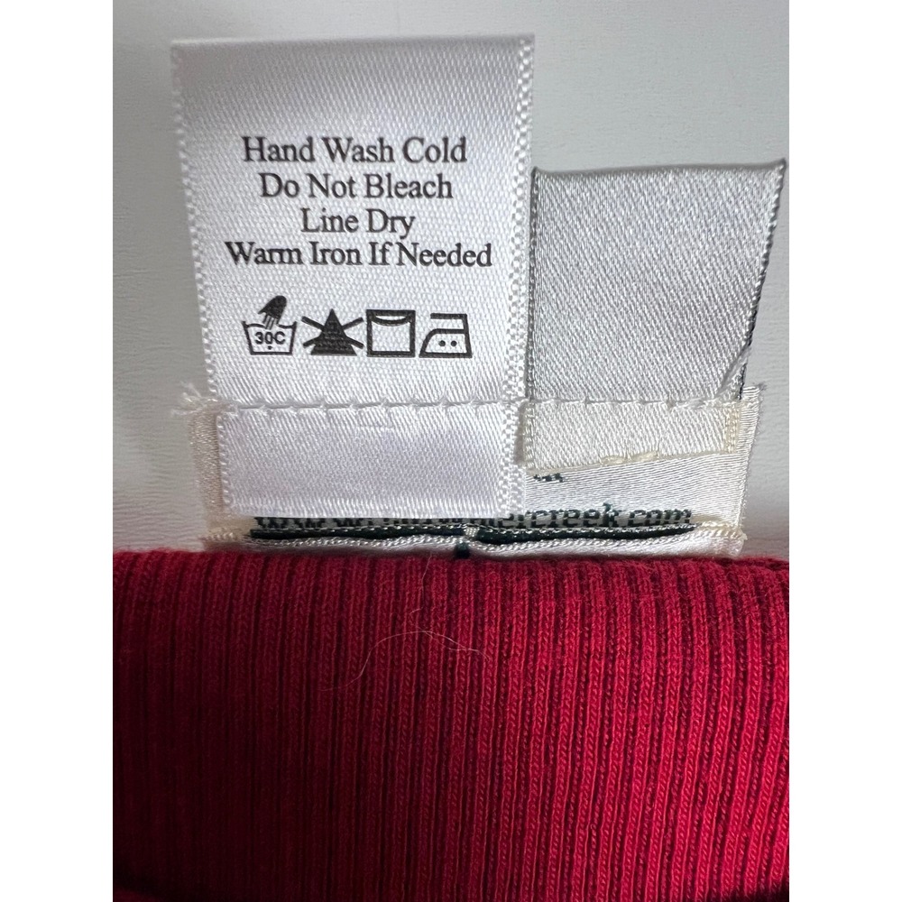Coldwater Creek Red Ribbed 3/4 Sleeve Top Sequin Embellished Cuff Women's M‎ - Picture 5 of 8